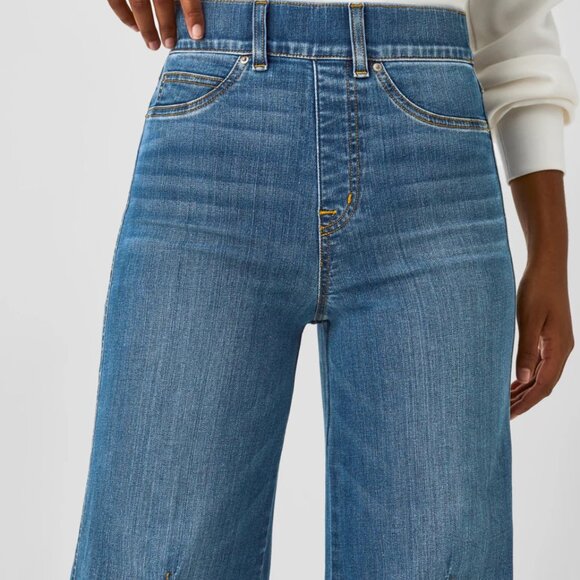 SPANXshape™ EveryWear Seamed-Front Wide Leg Jeans, Vintage Indigo - Picture 6 of 7